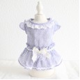 Petstyle spring and summer new vertical striped ruffle skirt dress dog clothes cat skirt
