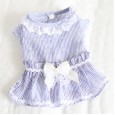 Petstyle spring and summer new vertical striped ruffle skirt dress dog clothes cat skirt