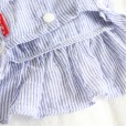 Petstyle spring and summer new vertical striped ruffle skirt dress dog clothes cat skirt