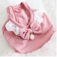 Petstyle spring and summer new pink ballet tutu skirt bow dress dog clothes cat
