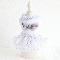 Petstyle Spring and Summer New Color Ball Bow Polka Dot Dress Dress Dog Clothes Cat Skirt