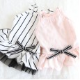 Petstyle spring and summer new baseball style vertical stripe skirt simple dress dog clothes cat clothes