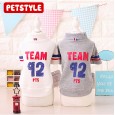 Petstyle pet dog bottoming shirt autumn new 92 letter sports knitted teddy bear
