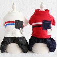 Petstyle autumn and winter new thick wool hooded four-legged teddy pet dog with hooded clothes