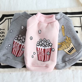 Petstyle autumn and winter dog clothes popcorn fries sweater pet clothes dog clothes cat clothes