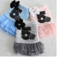 Petstyle cotton autumn and winter new style No. 5 double bow small fragrant cotton skirt pet clothes dog clothing