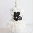 Petstyle cotton autumn and winter new style No. 5 double bow small fragrant cotton skirt pet clothes dog clothing