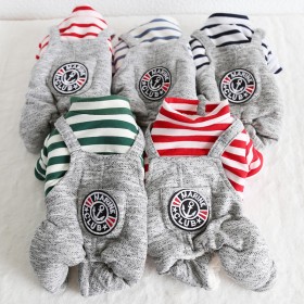 Petstyle autumn and winter new striped anchor four-legged clothes pet clothes dog clothing