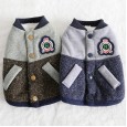 Petstyle autumn and winter new college style baseball jacket pet clothes dog clothing