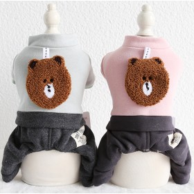 Petstyle autumn and winter new big bear head four-legged clothes pet clothes dog clothing