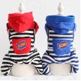 Petstyle autumn and winter new POW striped four-legged clothes pet clothes dog clothing
