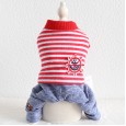 Limited bright Petstyle autumn and winter new striped anchor four-legged clothes pet clothes dog clothing