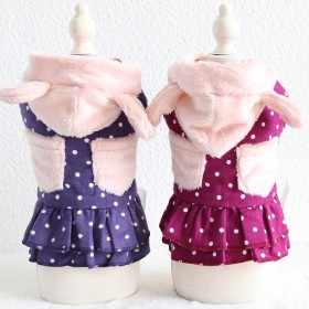Petstyle autumn and winter new dot pocket bear dress pet clothes dog clothing