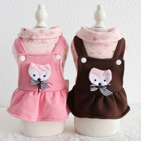 Petstyle autumn and winter new small fox strap dress pet clothes dog clothing