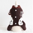 Petstyle autumn and winter new bear double pocket four-legged clothes pet clothes dog clothing
