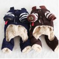 Petstyle autumn and winter new bear double pocket four-legged clothes pet clothes dog clothing