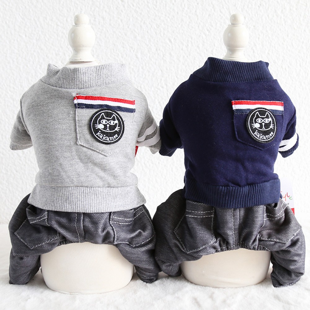 Petstyle autumn and winter new black cat pocket four-legged clothes pet clothes dog clothing