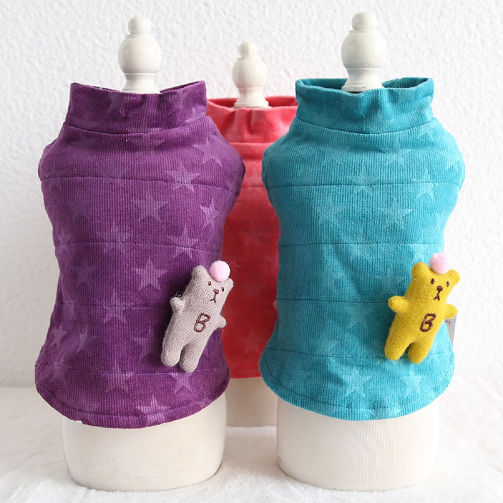 Petstyle autumn and winter new star dark grain vest couple clothes pet clothes dog clothing