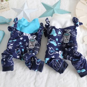 Petstyle autumn and winter clothing starry story four-legged clothes dog clothes pet clothing 4-legged bodysuit thickened