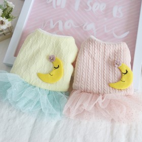 Petstyle autumn and winter sweet sleeping moon yarn sarong dog clothes pet clothing fairy fairy cat
