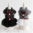 Petstyle autumn and winter gold buckle snow point gauze skirt dog clothes pet clothing English princess dress