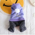 Petstyle autumn and winter little stars pompoms four-legged clothes pet clothes dog clothing denim jumpsuit