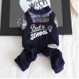 Petstyle Winter Model X Plaid College Strap Four-Piece Pet Clothes Dog Clothing Cowboy Strap