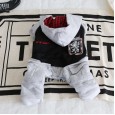 Petstyle Autumn and Winter English Plaid Four-Piece Pet Clothes Dog Clothing Evening Cotton