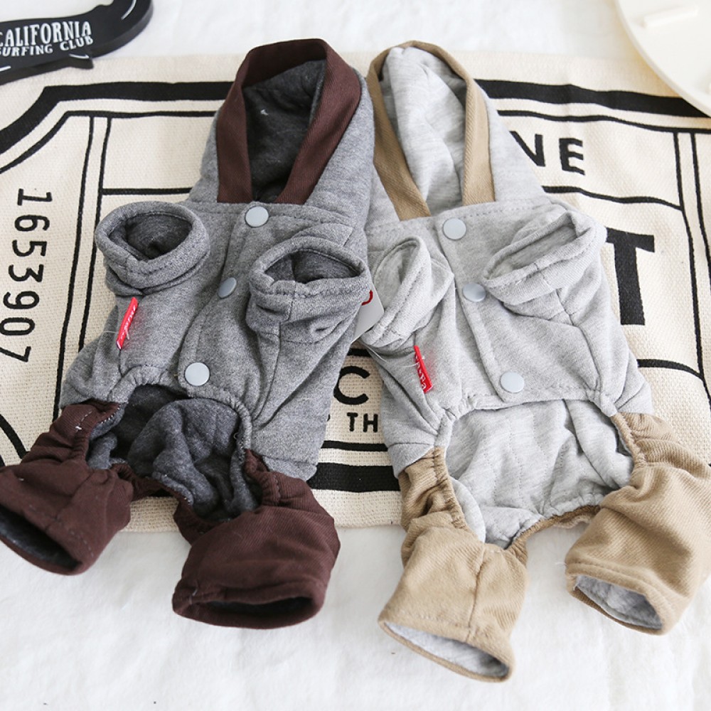 Petstyle autumn and winter D letter four-legged clothes pet clothes dog clothing one-piece cotton 4 foot clothes