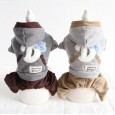 Petstyle autumn and winter D letter four-legged clothes pet clothes dog clothing one-piece cotton 4 foot clothes