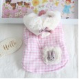 Petstyle autumn and winter bunny pocket plaid vest pet clothes dog clothes cat clothes plush