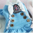 petstyle pet autumn and winter clothes wooden buckle college skirt dog plus velvet two-leg cotton coat revival student