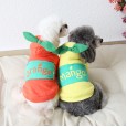 Petstyle autumn and winter fruit patch sweater pet clothes dog clothing thick quilted cat clothing