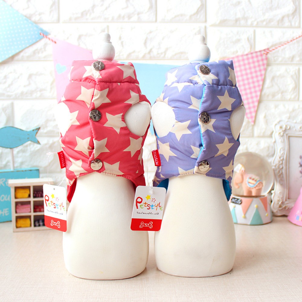 Petstyle autumn and winter cotton coat star cotton vest pet dog autumn and winter warm bib
