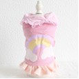 Autumn and winter clothing two-color rainbow cotton skirt thick warm pet clothes dog clothing