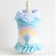 Autumn and winter clothing two-color rainbow cotton skirt thick warm pet clothes dog clothing