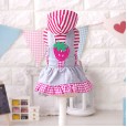 Petstyle Autumn New Print Striped Cartoon Denim Skirt Pet Dog Dress Autumn