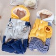 Autumn and winter new Petstyle thick stripe four-leg bib pants Teddy pet dog clothes
