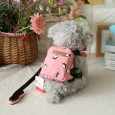 Petstyle bullfighting small fresh backpack cartoon dog backpack out bag pet traction rope school bag