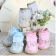 Petstyle striped button bow shoes breathable section beef tendon sole non-slip wear-resistant pet dog shoes