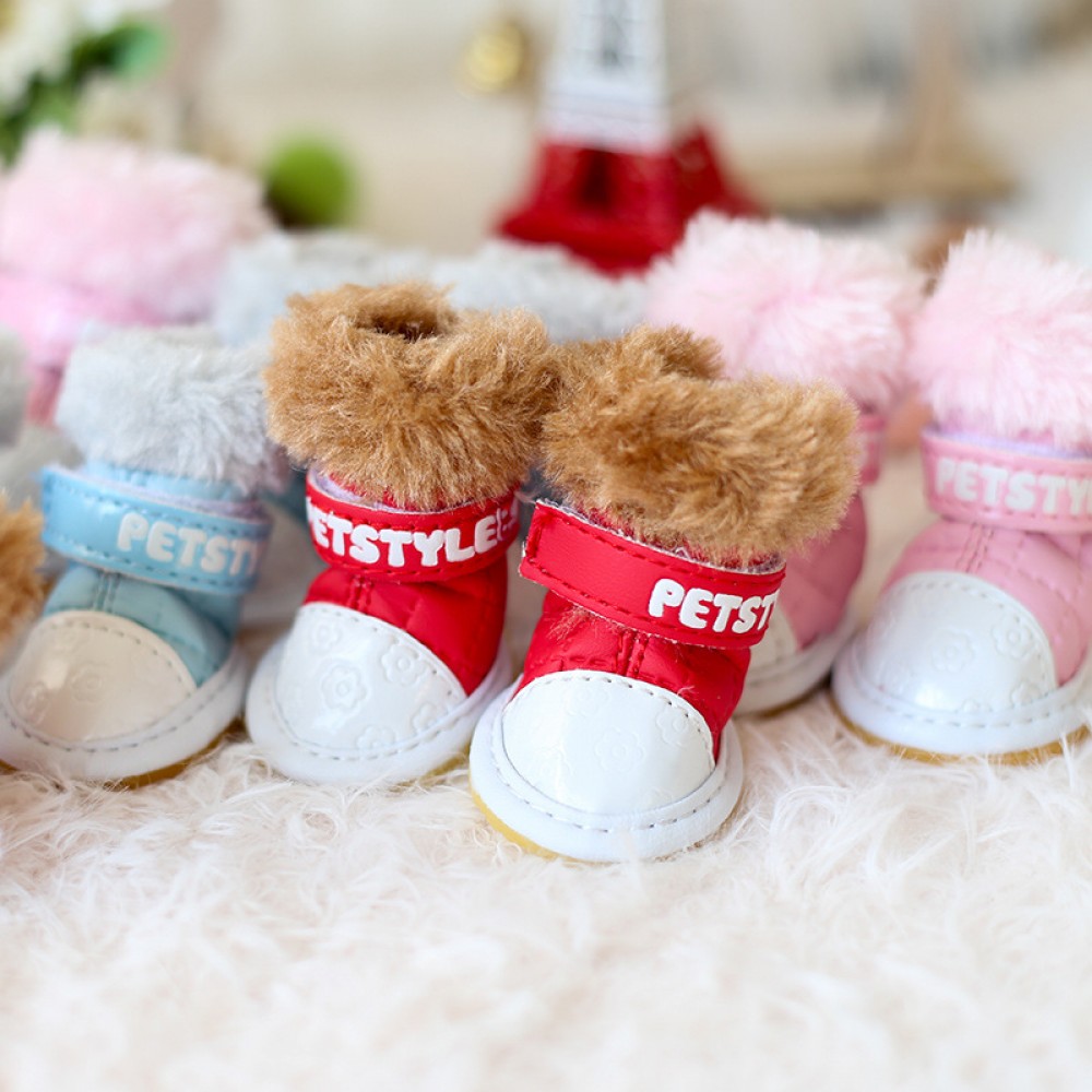 Petstyle autumn and winter embroidered warm boots non-slip wear-resistant shoes pet shoes dog shoes