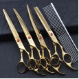 8.0 Inch Set Colorful 4 Pet Scissors Trimming Scissors Custom Straight Cut Curved Scissors Scissors Pet Trimming Set