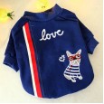 Law fighting dog clothes autumn and winter clothes thin section Pagoda English fighting dog fat dog pet clothing Corgi small and medium round neck shirt
