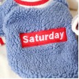 Pet dogs and cats autumn and winter new teddy bear clothes English stickers lamb cashmere round neck shirt two-legged clothing