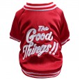 Pet dog cat clothes burgundy English alphabet cotton coat thick section warm jacket teddy bear bear dog clothing