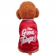 Pet dog cat clothes burgundy English alphabet cotton coat thick section warm jacket teddy bear bear dog clothing