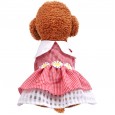 Teddy skirt dog clothes spring clothes bomei cat small dog pet spring and summer models ladybug red plaid flower skirt