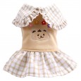 Dog clothes princess dress Teddy bear Xiong Bomei small and medium-sized dogs spring and summer dress pet cute flower bear plaid skirt