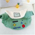 Pet dog cat clothes autumn and winter new warm game console woolen coat robot lapel plus velvet clothes