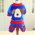 Pet dogs and cats autumn and winter new clothes tongue out dog striped four-legged teddy bear